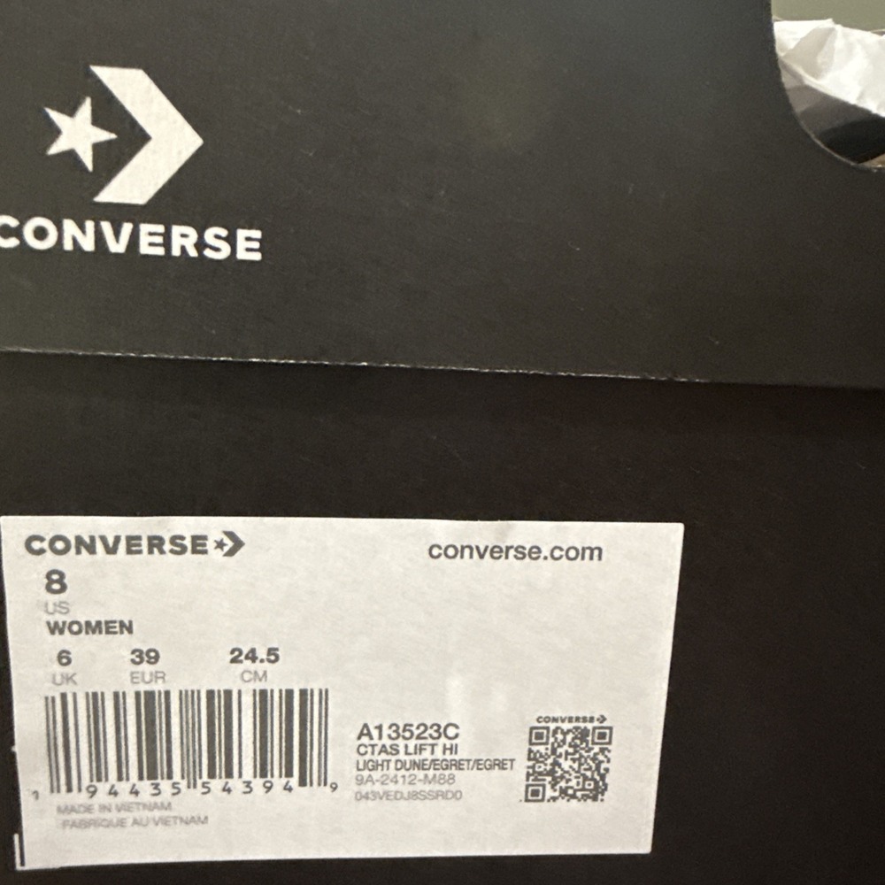 Converse CTAS Lift Hi Textured Dune/Egret Women's Sz 8 A13523C - Picture 8 of 8
